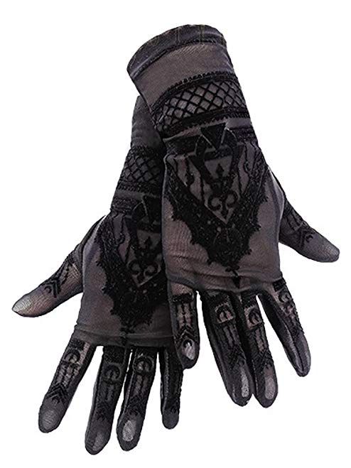 HENNA GLOVES - Gothic Mesh Gloves with Mehndi Patterning