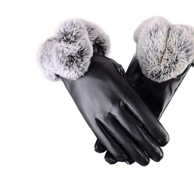 Skyflying Thicken Driving Windproof Decent Precision Touchscreen Women Leather Gloves