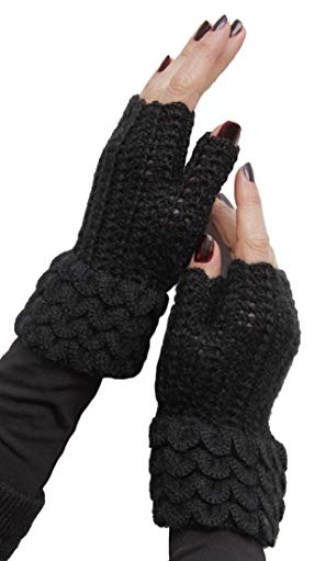 Superfine Natural Alpaca Wool Fingerless Gloves Crochet Knit Colors Available