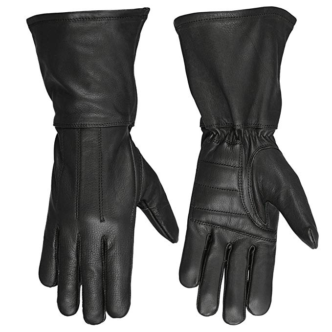 Hugger Women’s Classic Motorcycle Gloves Unlined Seasonal Wind Stopper Gauntlet