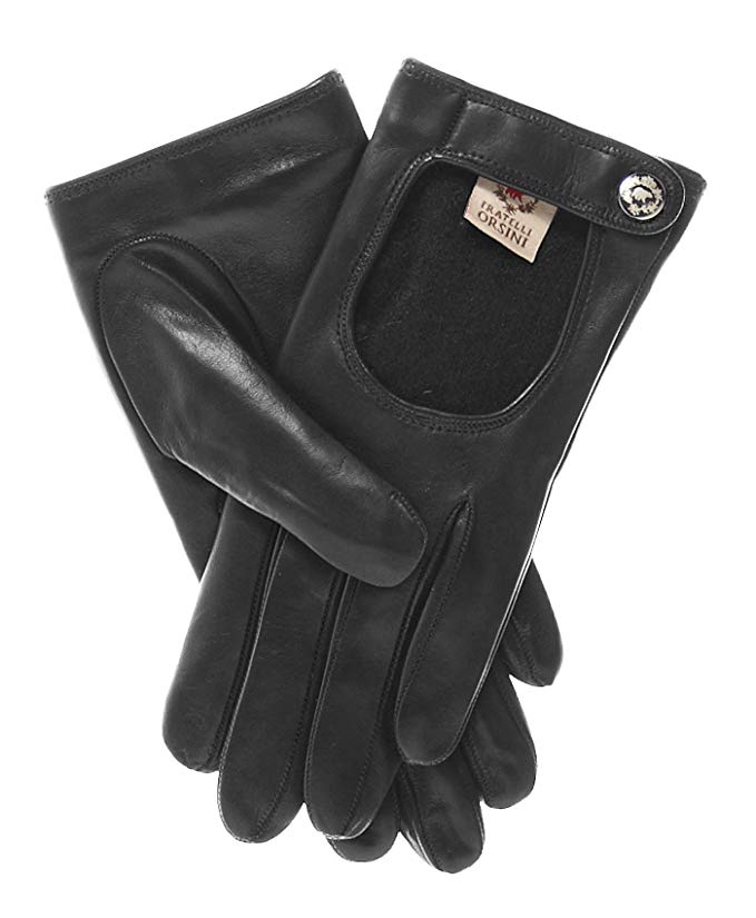 Fratelli Orsini Women's Italian Cashmere Lined Leather Driving Gloves