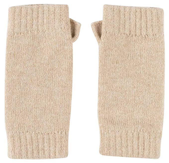 Johnstons of Elgin Womens Wrist Warmer Gloves - Natural Beige