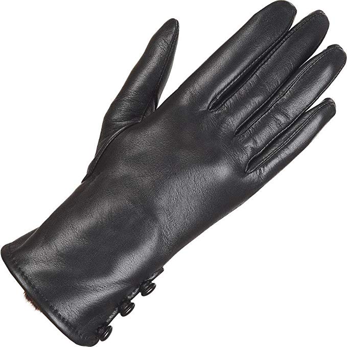 Wilsons Leather Womens Three Button Fauxfur Lined Cuff Glove W/Fourchette