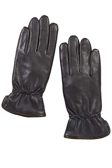 Women's Casual Cable Stitch Lambskin Leather Gloves