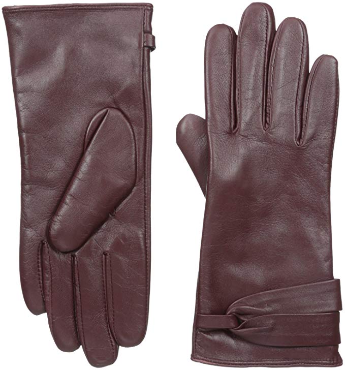 Adrienne Vittadini Women's Leather Gloves with Micropile Lining