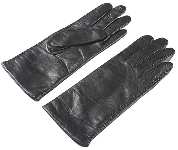 Ambesi Women's Fleece Lined Soft Nappa Leather Winter Gloves