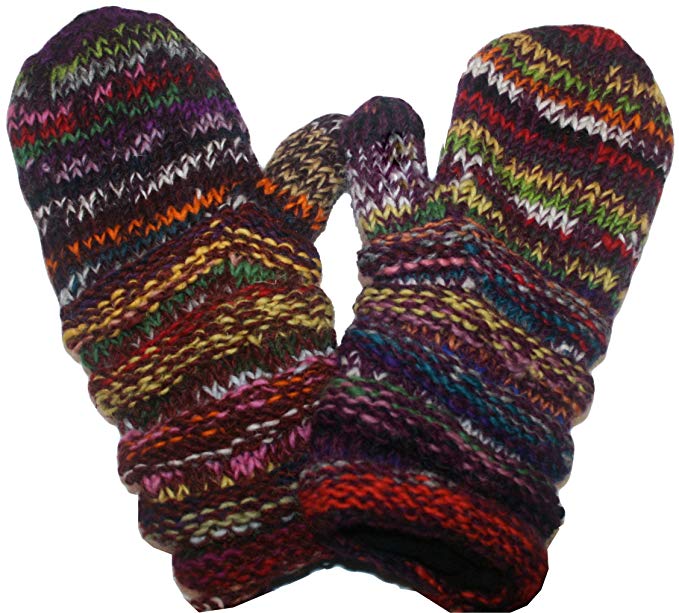 1417 Agan Traders Knit Wool Mismatched Mitten OR Hat