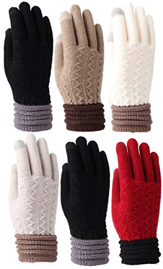 Women's Fleece Lined Acrylic Magic Glove with Touchscreen Technology 6 Pair