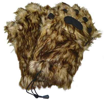 Bearhand Mittens Men's Faux Fur