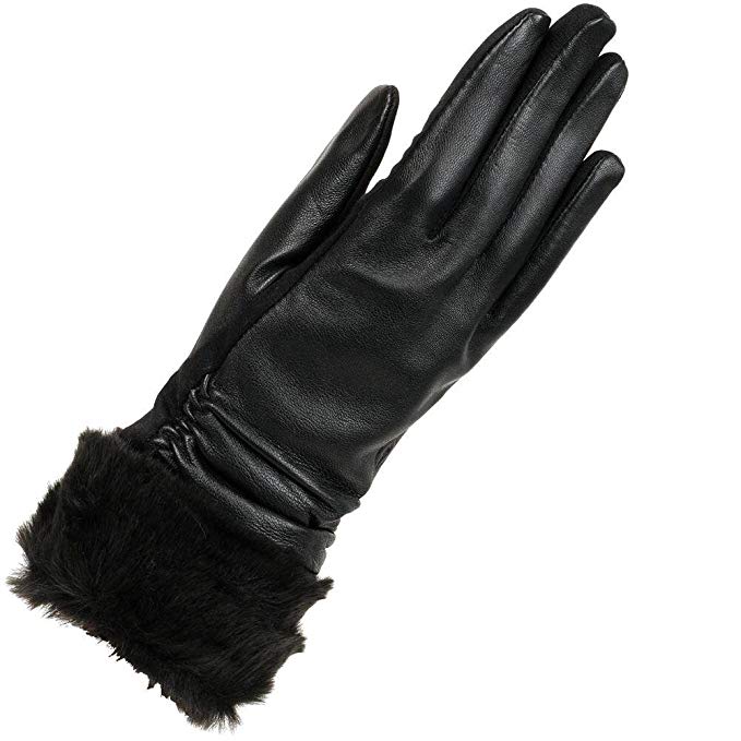 Wilsons Leather Womens Touch Point Glove W/Faux Fur Cuff And Thinsulate Lining