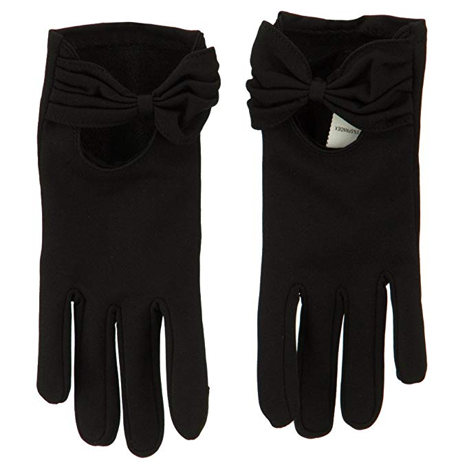 Women's Bow Texting Gloves - Black