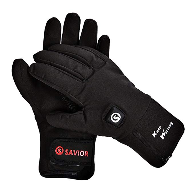 Savior Heated Gloves with Rechargeable Li-ion Battery Heated for Men and Women, Warm Gloves for Cycling Motorcycle Hiking Skiing Mountaineering , Works up to 2.5-6 hours