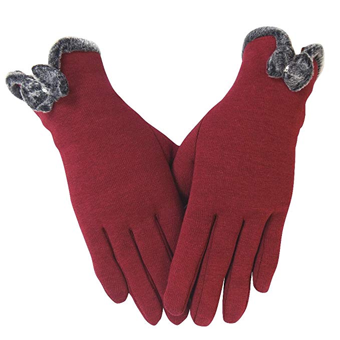 Winter Gloves,Anccion Women's Touch Screen Phone Thick Fleece Warm,Cold Weather Wear Gloves