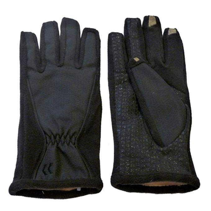 Isotoner Smart Touch Womens Black Nylon Fleece Matrix Tech Gloves Smartouch