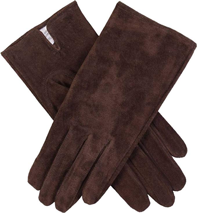 Dents Womens Emily Plain Suede Gloves - Mocca Brown