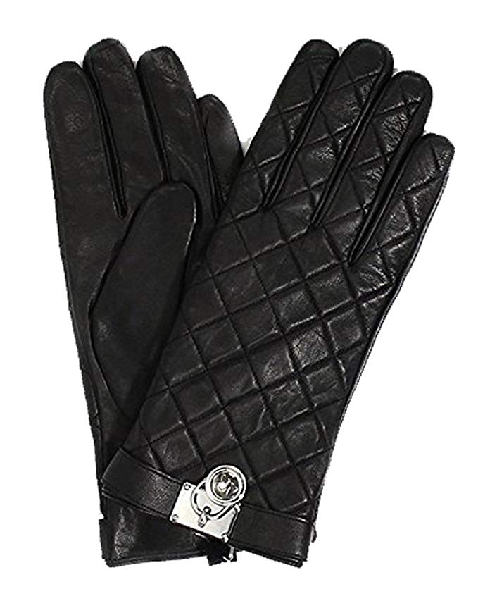 Michael Kors Womens Quilted Leather Glove Black XL