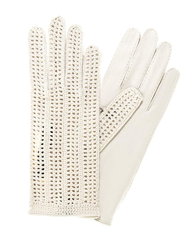 Fratelli Orsini Women's Crochet and Leather Driving Gloves