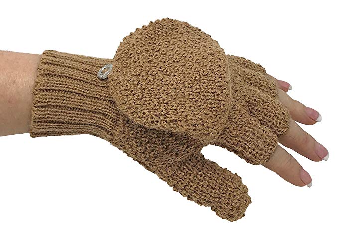 100% Alpaca Pop-Top Glittens - Mittens and Gloves in One!