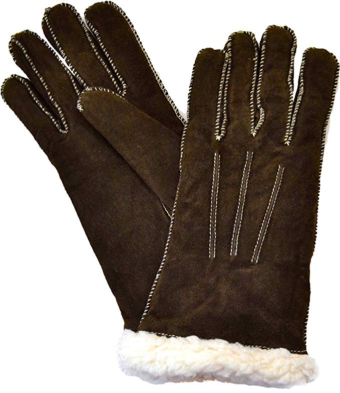 ISO Isotoner Women's Suede Gloves Dark Brown Large