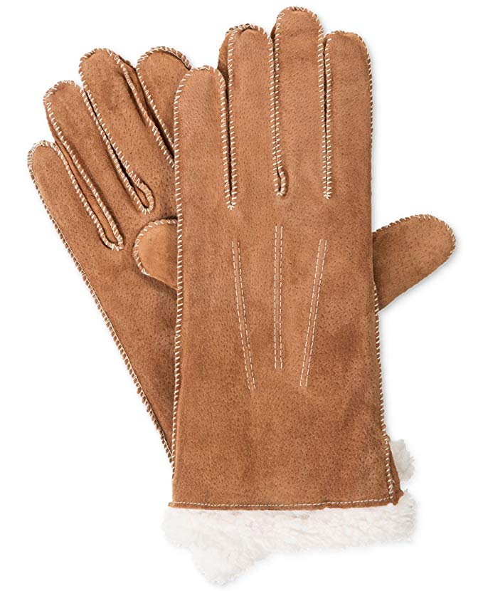 Isotoner Signature Moccasin Stitch Suede Gloves (Large)