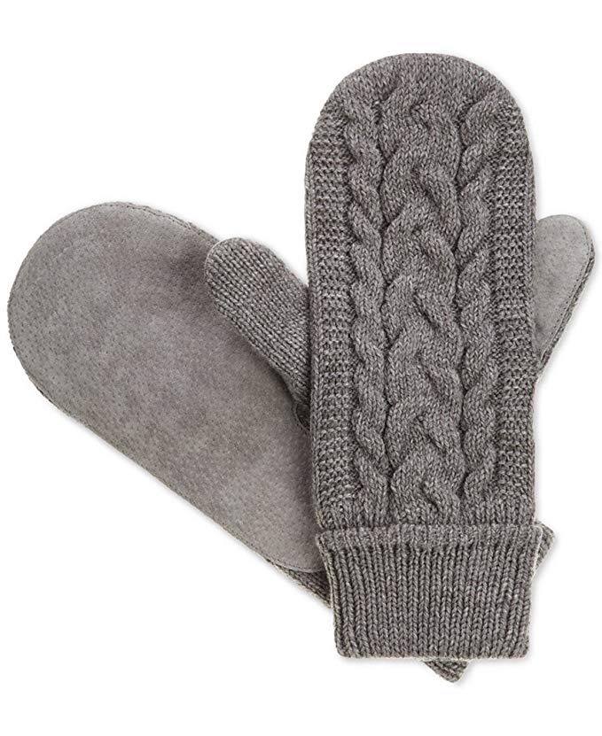 Isotoner Signature Women's Solid Triple Cable Mittens,One Size