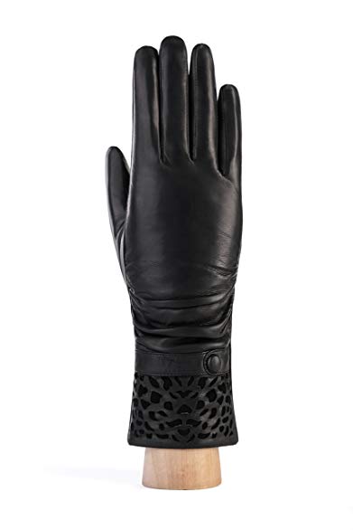 MoDA Womens Ms Quebec Genuine Winter Stenciled Leather Wool Lined Gloves