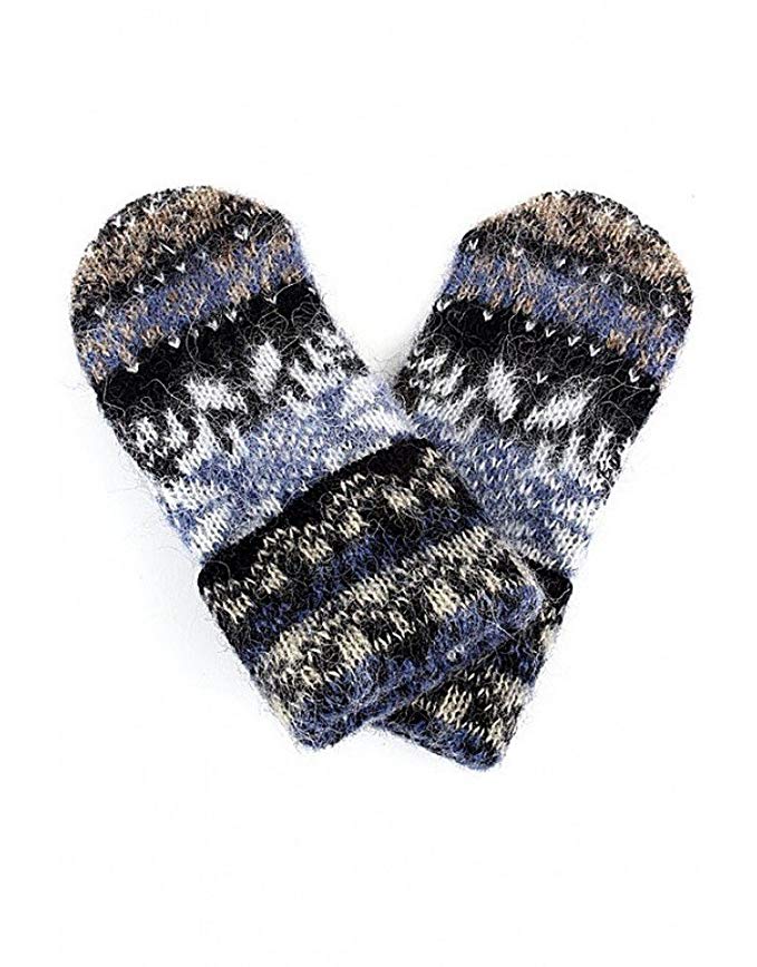 Women Knit Mittens 100% Icelandic Wool Fleece Lined by Freyja Canada