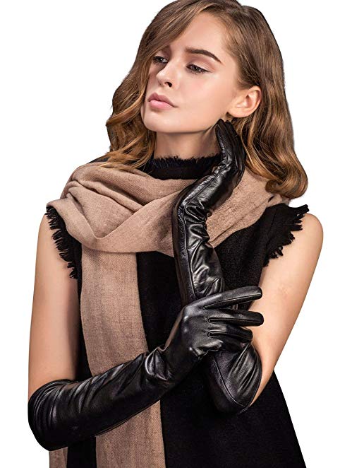 YISEVEN Women's Touchscreen Lambskin Leather Opera Gloves