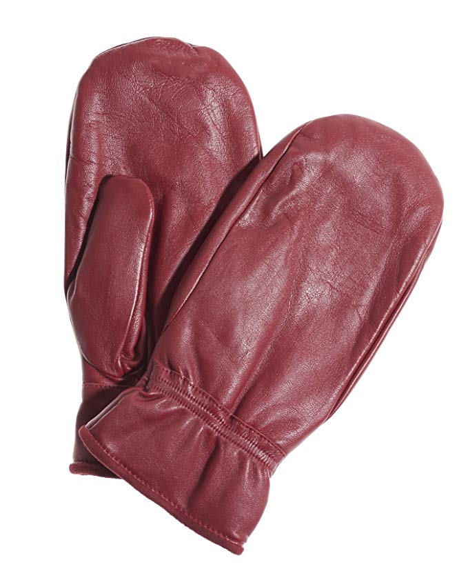 Pratt and Hart Women's Leather Mittens with Hi-Loft Sherpa Lining