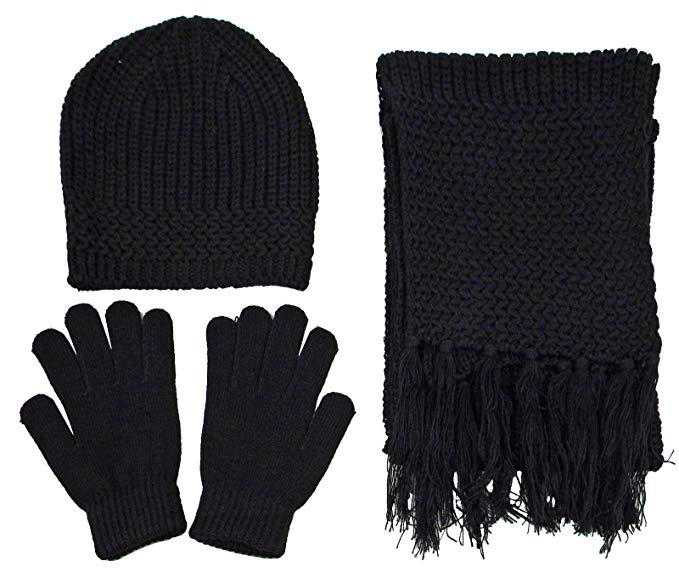 Simplicity Winter Adult/Child Snowflake Knit Set Scarf, Gloves & Beanie