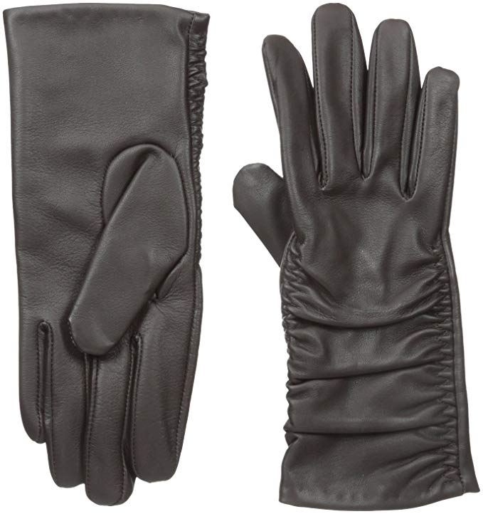 Adrienne Vittadini Women's Leather Gloves with 100 Percent Cashmere Lining