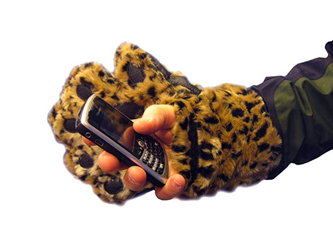 BearHands Sumptuous Faux Fur Mittens - open handy flap when fingers are needed!