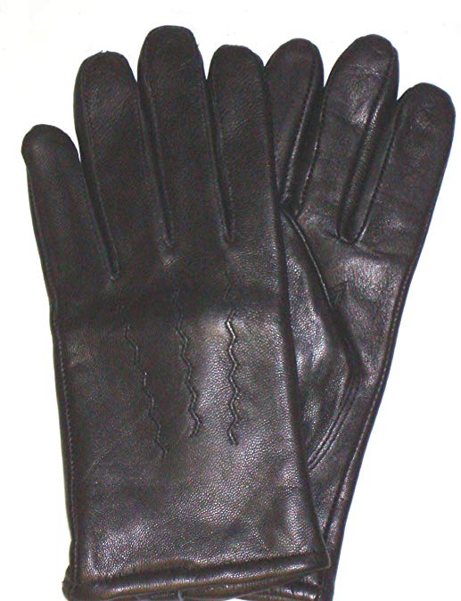 Black (Adler) Soft Leather Luxurious Looking Gloves for Men