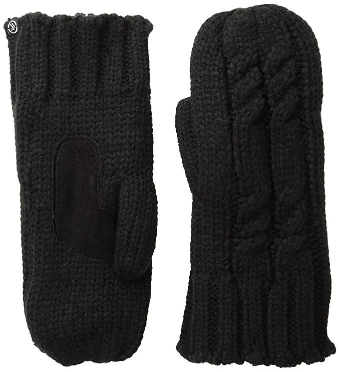 isotoner Women’s Chunky Cable Knit Cold Weather Mittens with Warm, Soft Lining