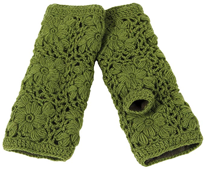 Nirvanna Designs MT13F Flower Crochet Hand Warmers