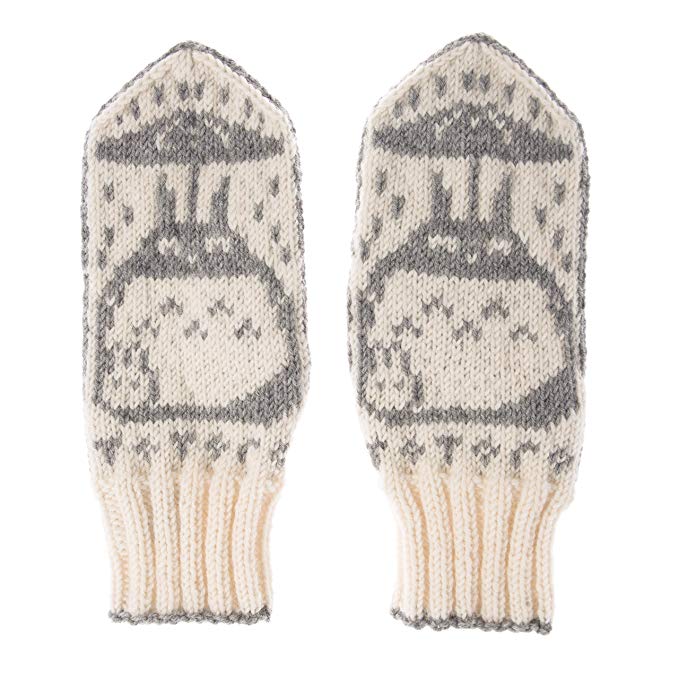 Hand-knit Totoro Mittens (Luxury 100% Merino yarn)