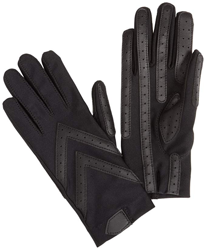 Isotoner Women's Spandex Shortie Unlined Glove, Black