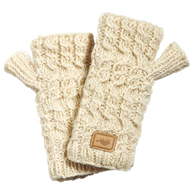 Turtle Fur Women's Nepal Mika Fingerless Mittens, Hand Knit Wool