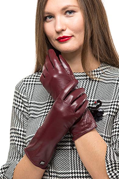 Long Sleeve Leather Zipper Gloves For Women, Touchscreen Cold Weather Long Sleeve Gloves - With Thinsulate Liner