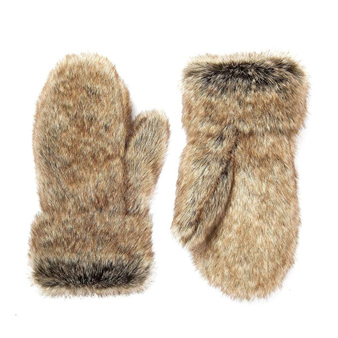 Futrzane Winter Gloves Women Men Mittens Made Of Rabbit Faux Fur