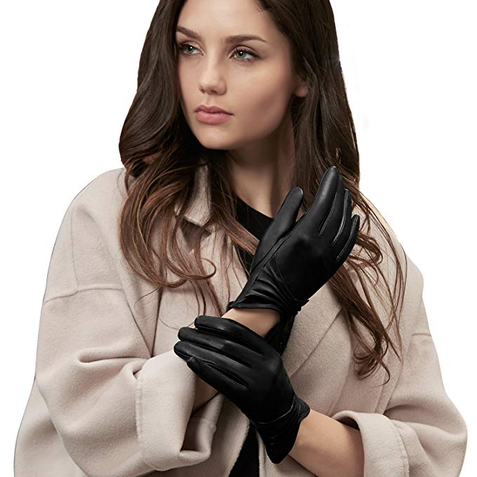 GSG Women Winter Driving Leather Gloves Touchscreen Warm Gloves Texting ...